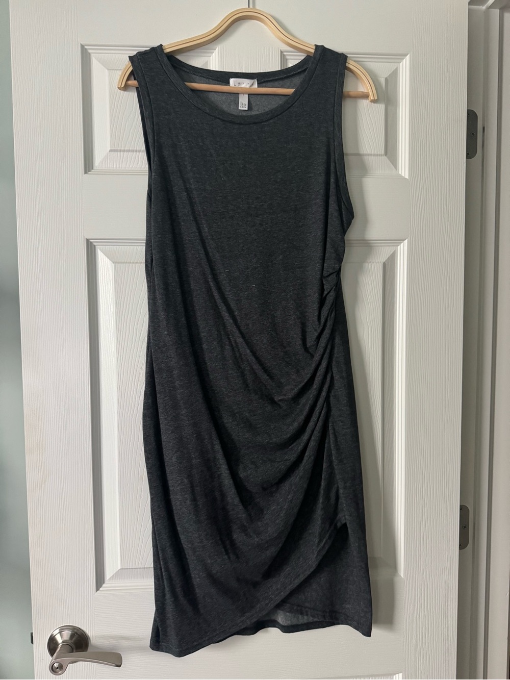 Leith Ruched Tank Dress | Charcoal Gray | Size Large